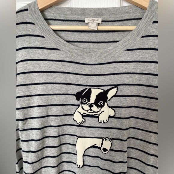 J. Crew Tops - J. Crew Cotton Sweater Top with Dog, Gray, Women’s Size XL, New Unworn Condition